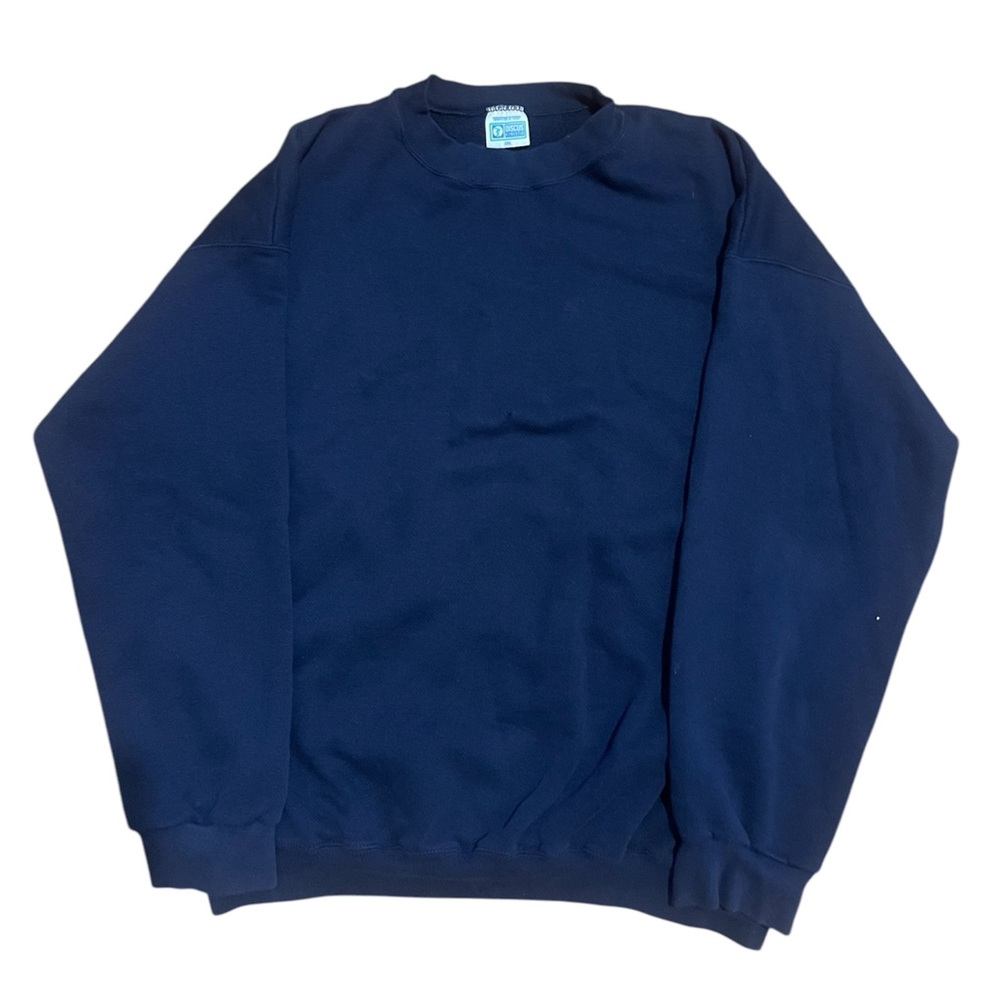 Vintage Navy Discus Athletic Blank Men Sweatshirt Sz XXL